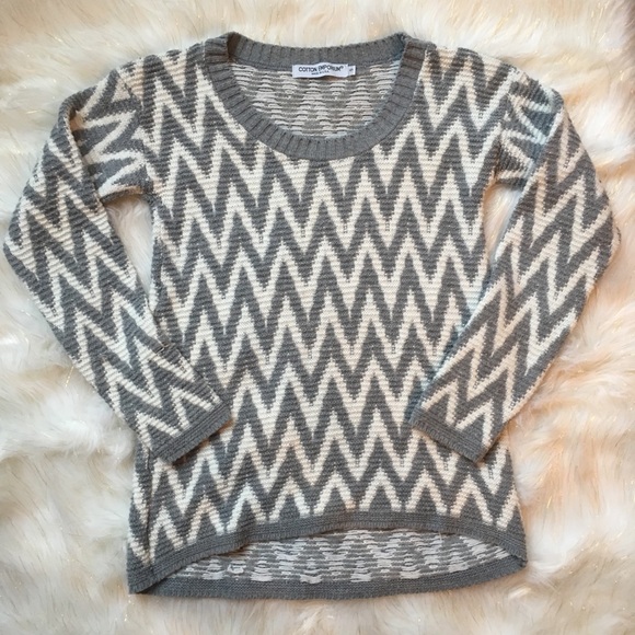Cotton Emporium Sweaters - Cotton Emporium Gray and White Sweater